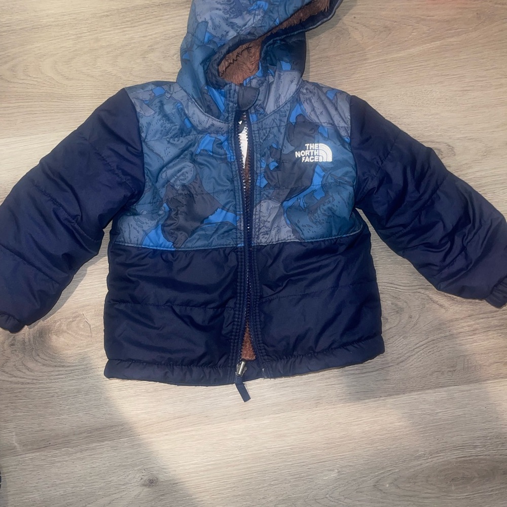 The North Face Navy and Gray Hooded Jacket